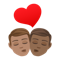 Kiss- Man- Man- Medium Skin Tone- Medium-Dark Skin Tone emoji on Emojione